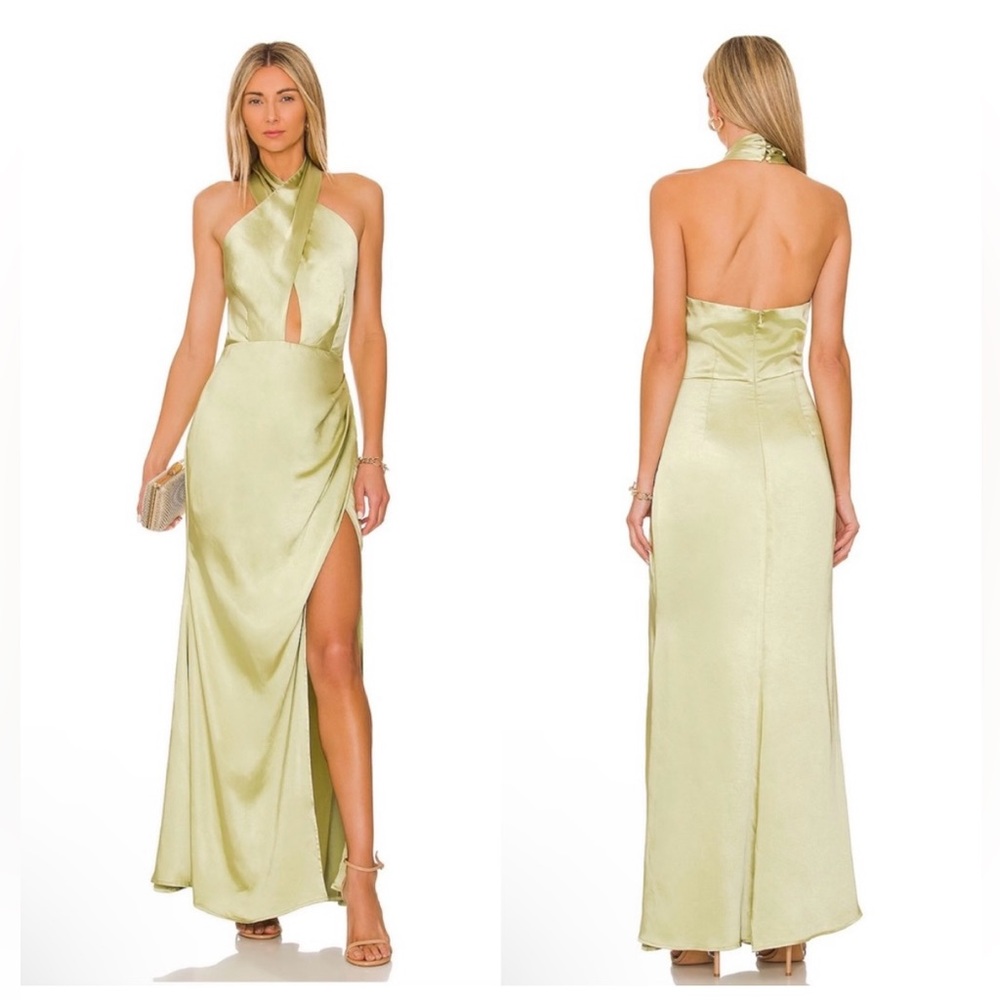 NEW NWT Elliatt Begonia Maxi Dress 
Avocado Green